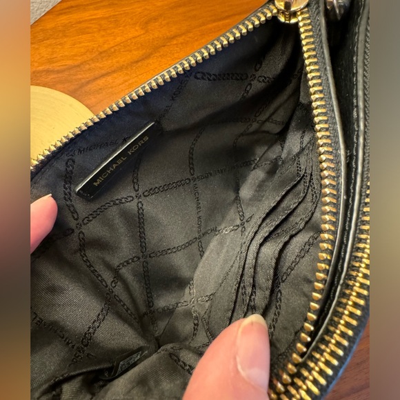 Michael Kors Medium Pebbled Leather Double-Zip Crossbody Bag in Black - Picture 12 of 15